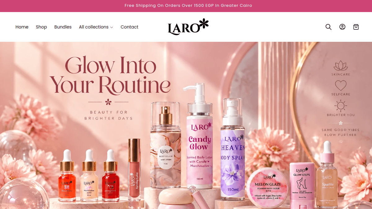 LARO Cosmetics website preview
