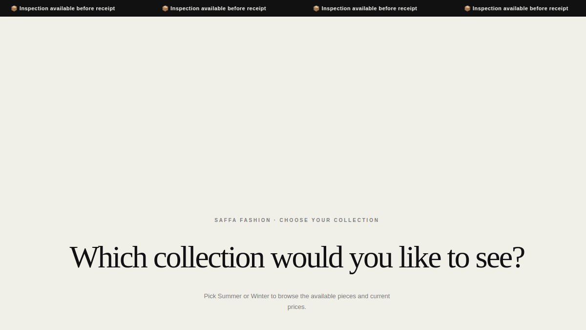 Saffa Fashion website preview